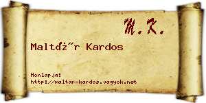 Maltár Kardos névjegykártya